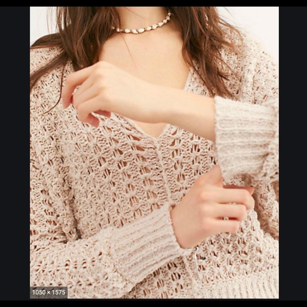 Free People Beige Sweater